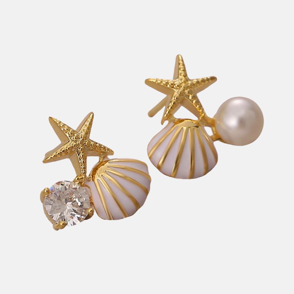 MARINELLA star and shell earrings