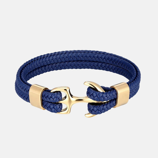 Bracelet cuir bleu homme BLUEWAVE