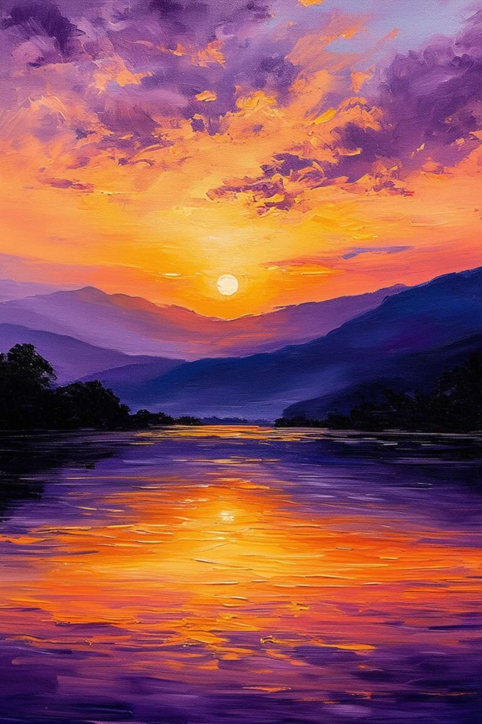 Coucher de soleil tableau SPLENDEUR VESPÉRALE