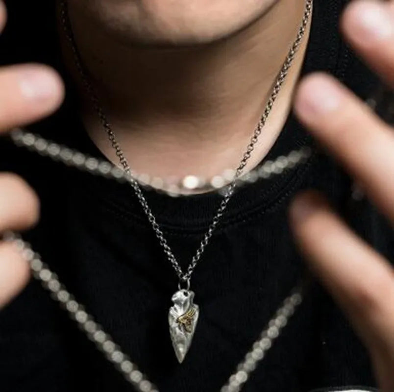 Stone shark tooth necklace