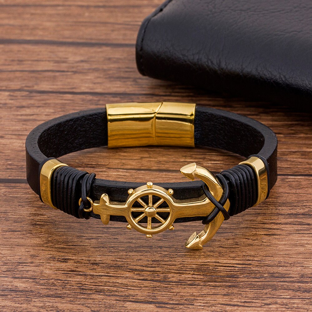 Bracelet ancre homme luxe - Mer Aux Trésors