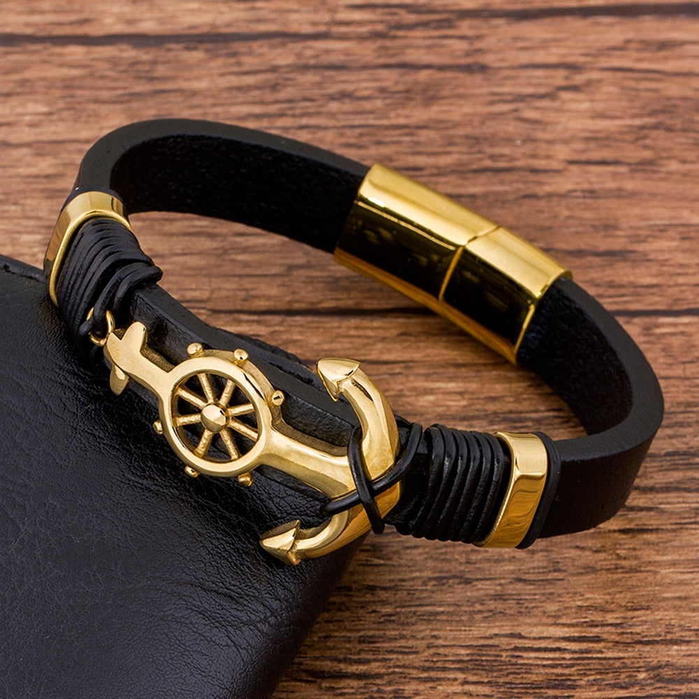 Bracelet ancre homme luxe - Mer Aux Trésors