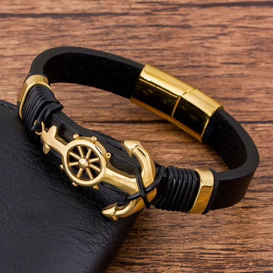 Bracelet ancre homme luxe - Mer Aux Trésors