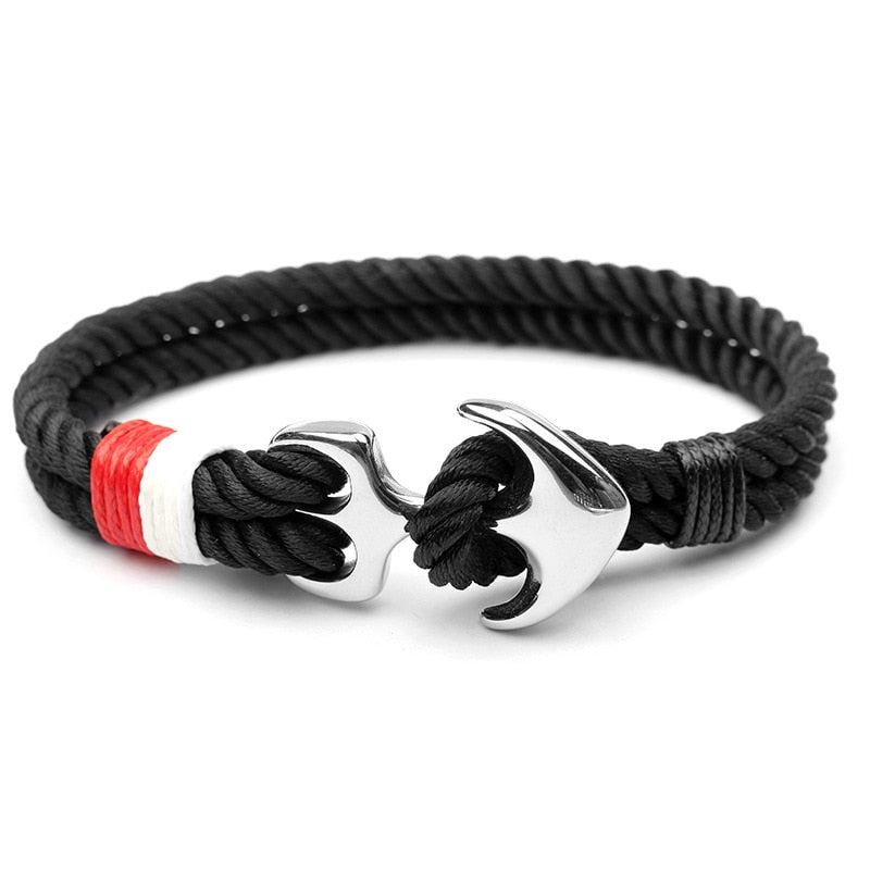 Bracelet homme avec ancre - Mer Aux Trésors