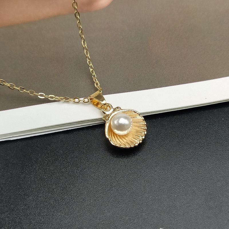 Collier perle coquillage - Mer Aux Trésors