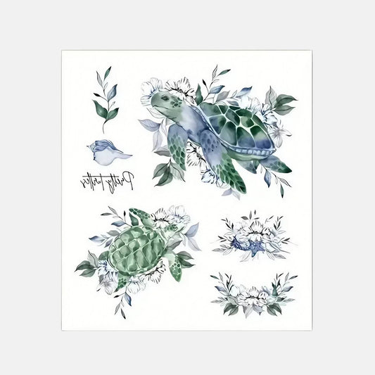 Tatouage tortue minimaliste (x7)