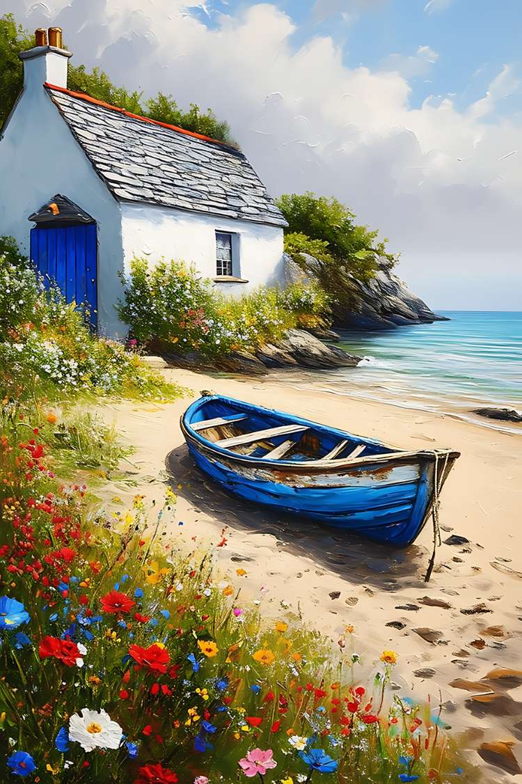 Brittany RIVAGE seaside painting