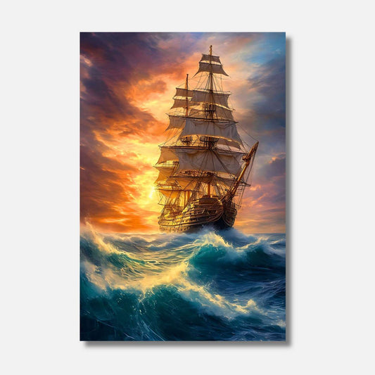 Tableau peinture mer bateau LEVAIN DES MERS