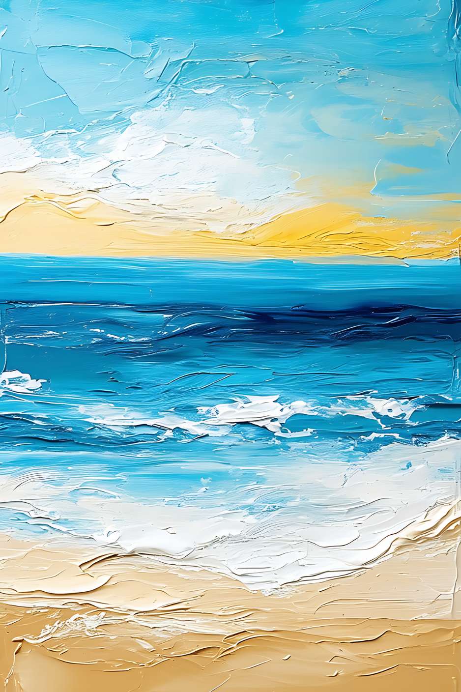 Peinture bord de mer abstrait AZURÉE