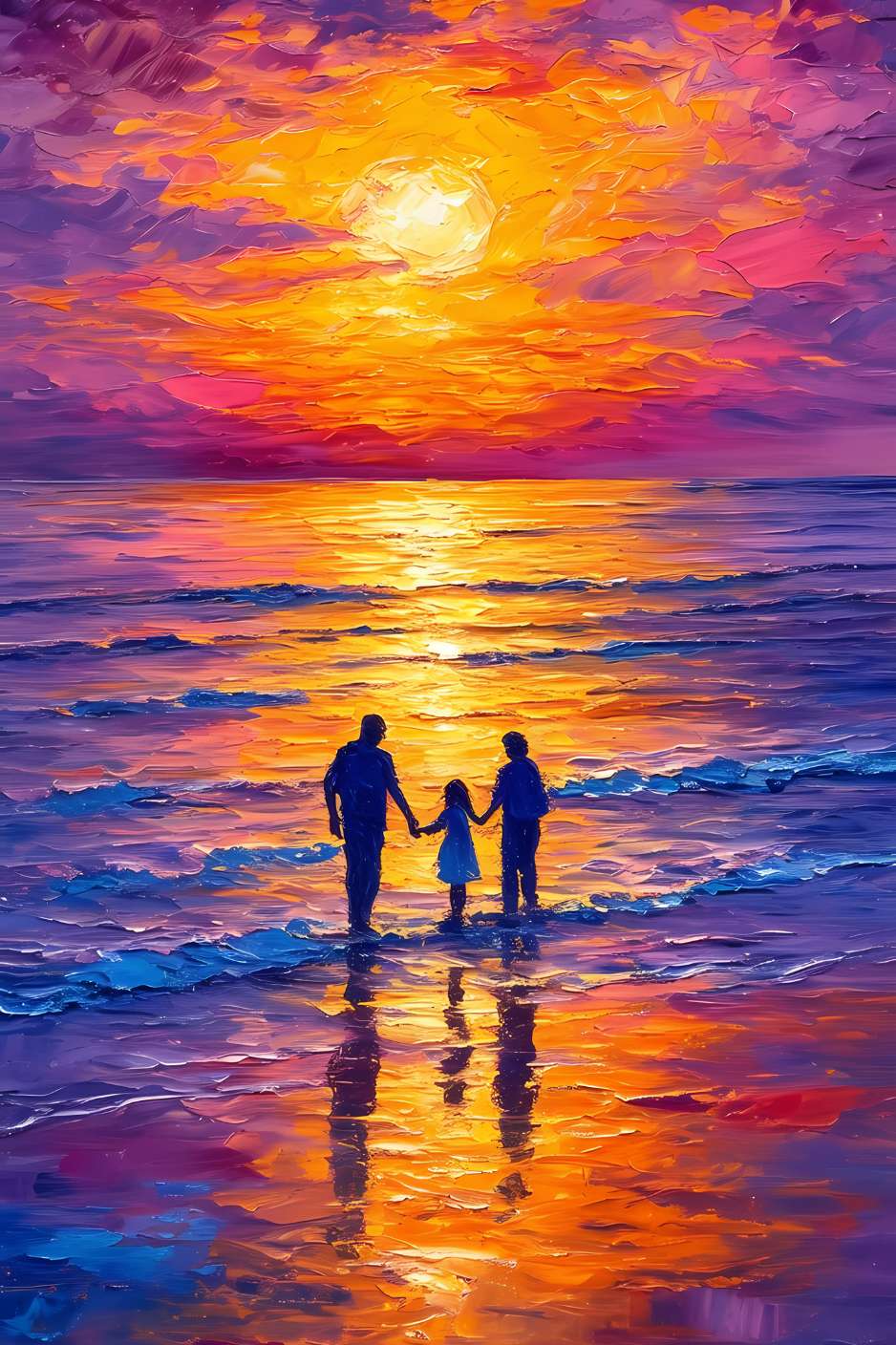 Peinture coucher de soleil SYMPHONIE SOLAIRE