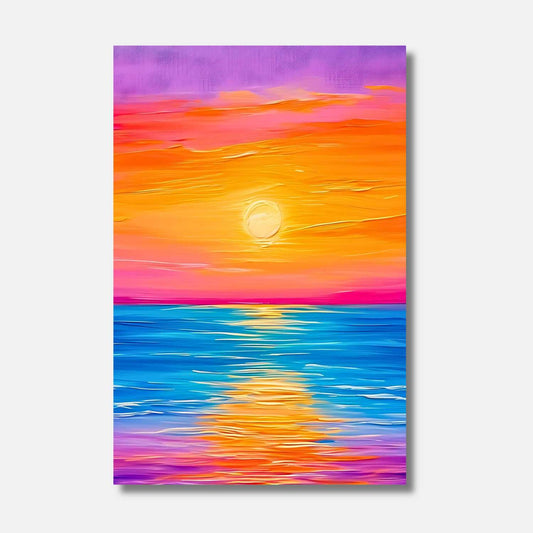 Peinture coucher de soleil sur la mer facile MAGIE DE L'HORIZON