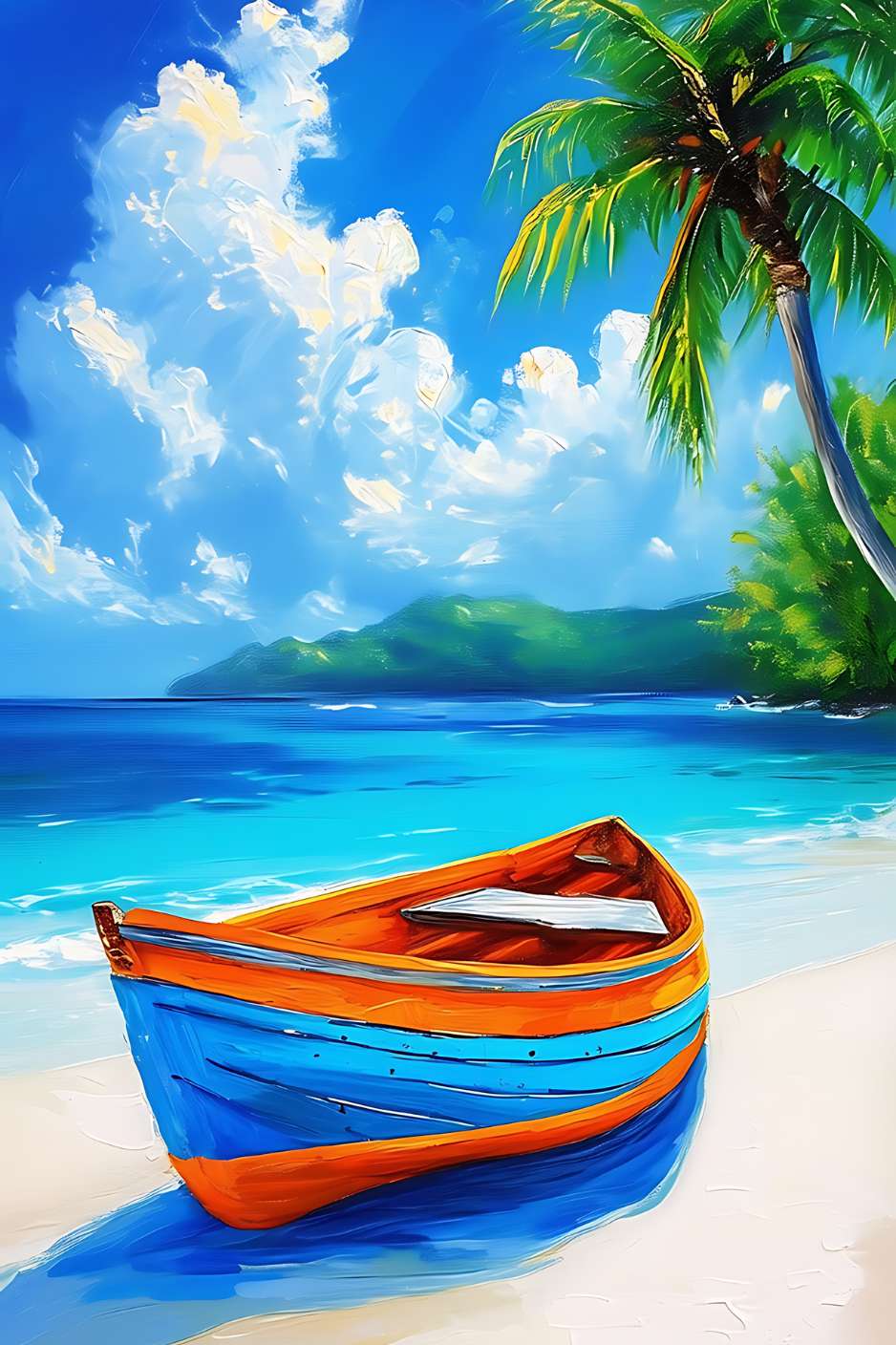 Peinture plage mer PARADIS AZUR