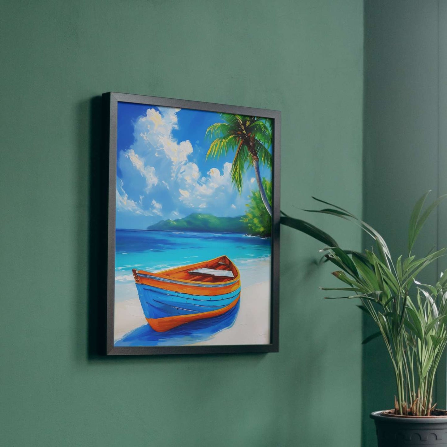 Peinture plage mer PARADIS AZUR