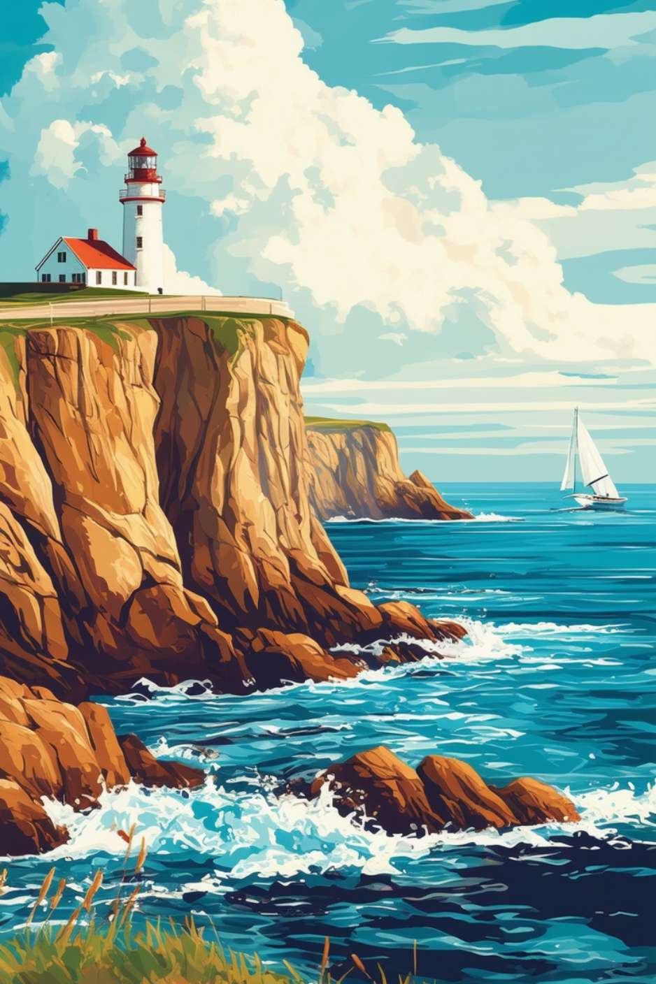 Brittany RIVAGE seaside painting