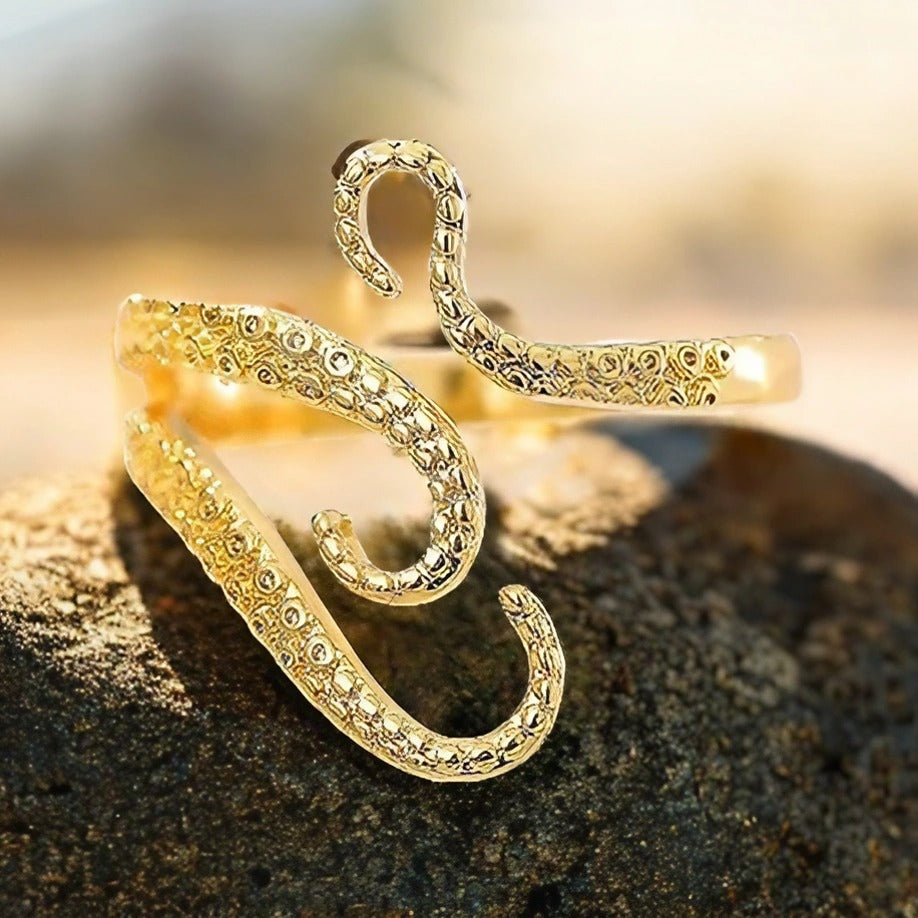 Bague les tentacules dorées GULA