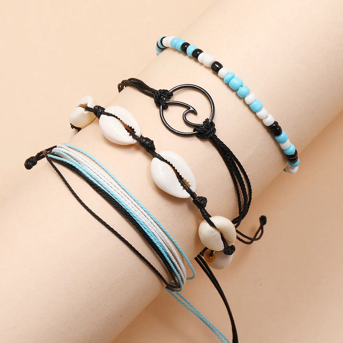 Set of 4 CORALLIEN anklets