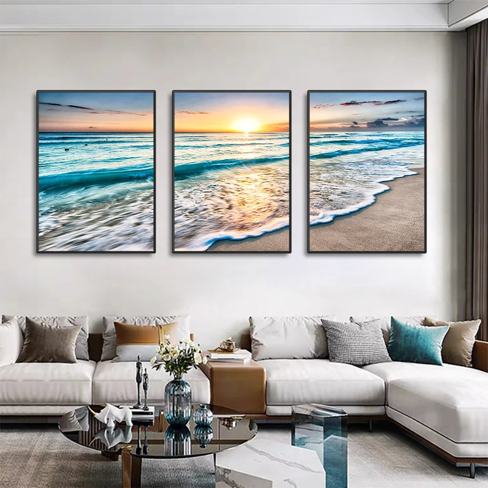Tableau triptyque mer MÉDITERRANÉE