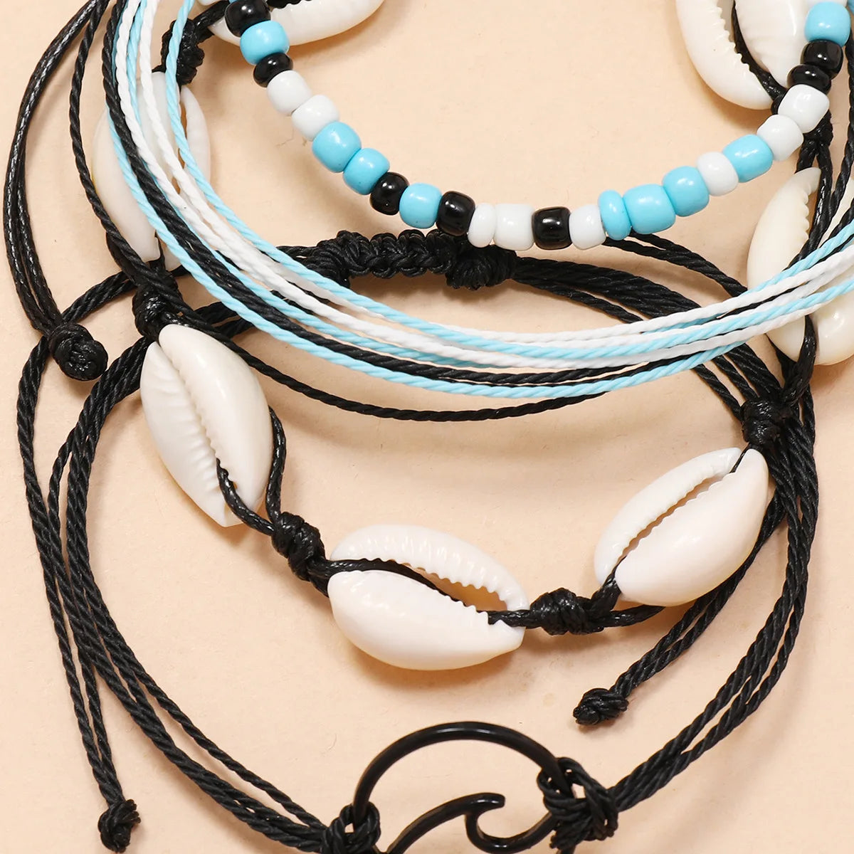 Set of 4 CORALLIEN anklets