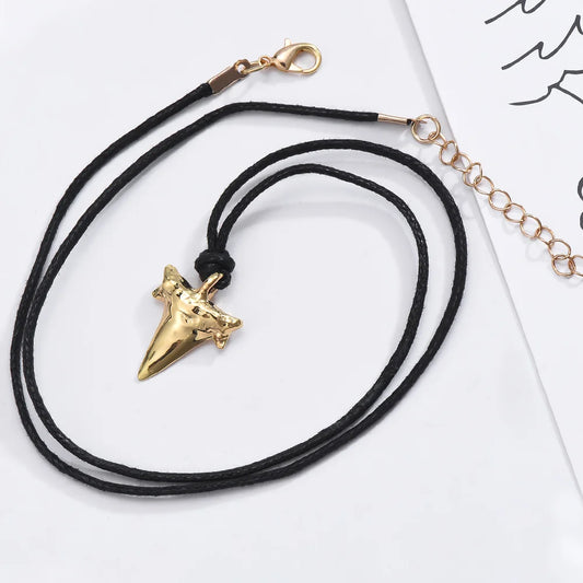 Gold shark tooth pendant SUNSHARK