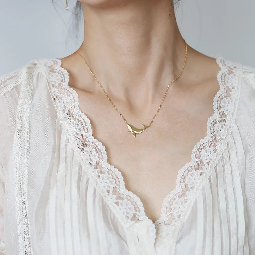 Gold whale pendant GOLDWHALE