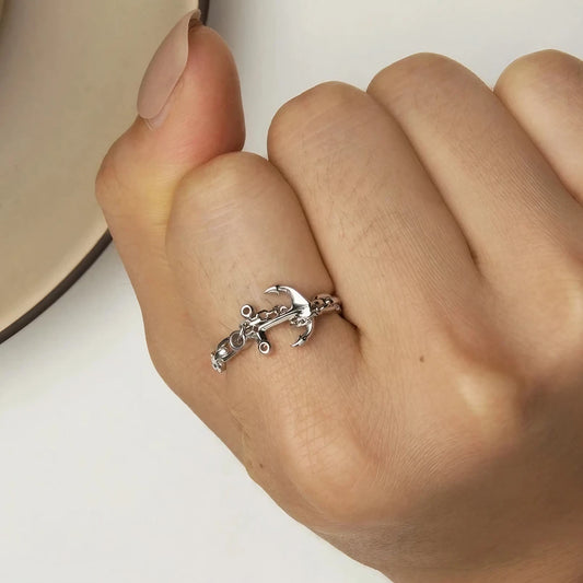 Bague chaîne d'ancre argent MARINIQUE