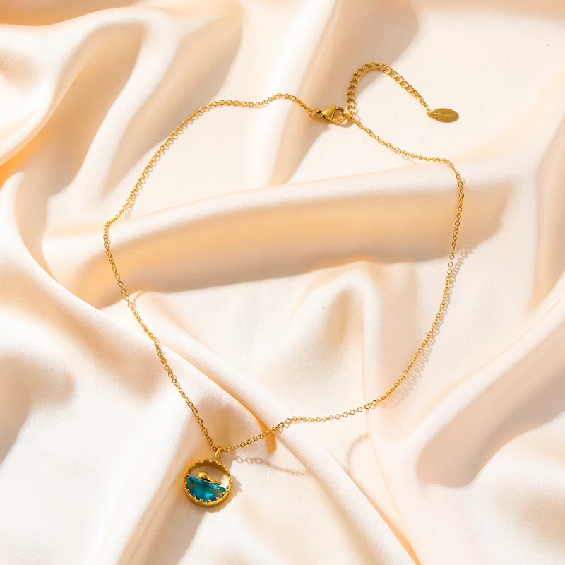 BLEUAZUR whale gold necklace