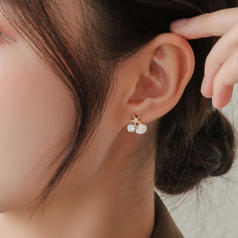 MARINELLA star and shell earrings
