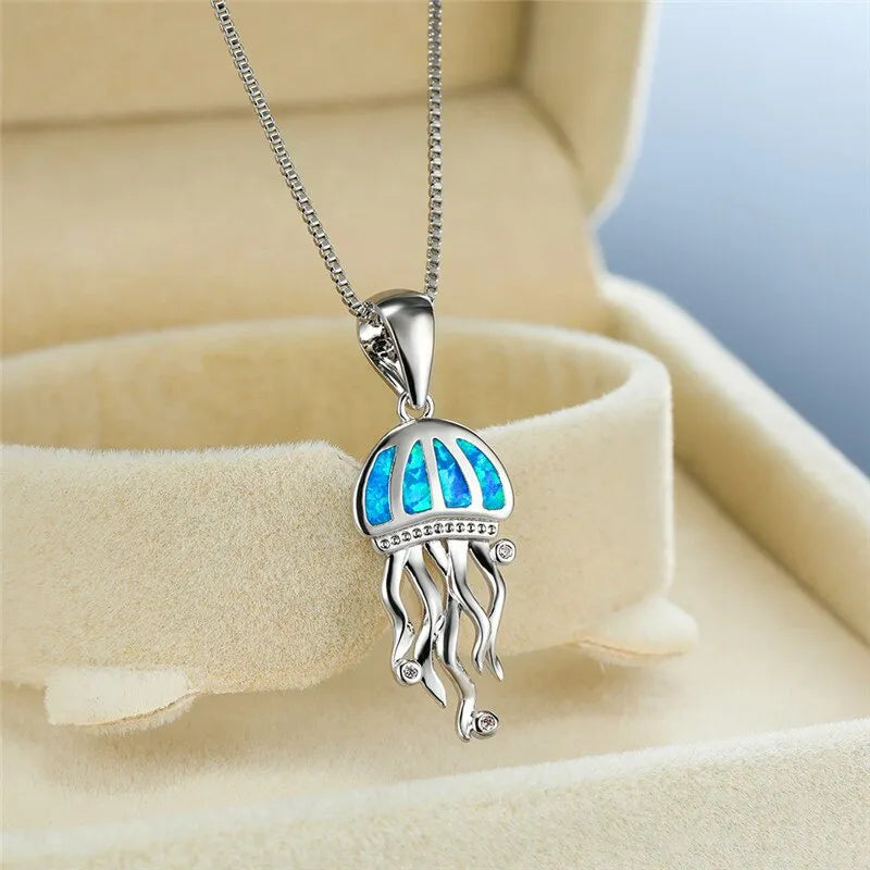 Pendentif méduse bleue OCÉANIDE