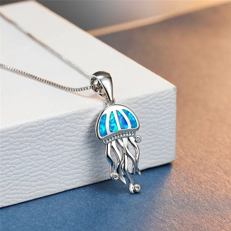 Pendentif méduse bleue OCÉANIDE