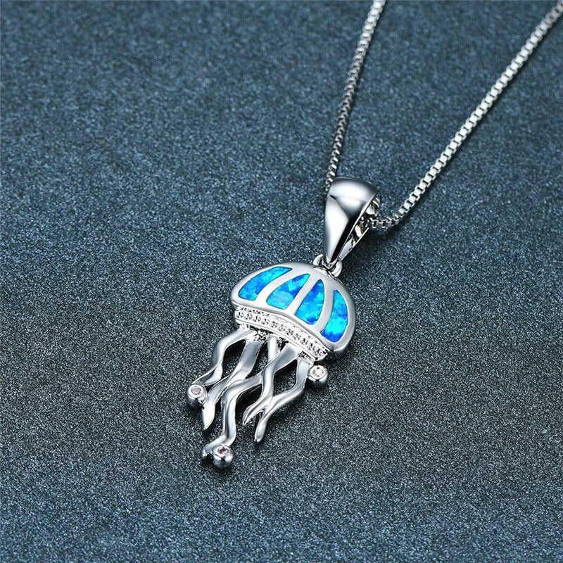 Pendentif méduse bleue OCÉANIDE