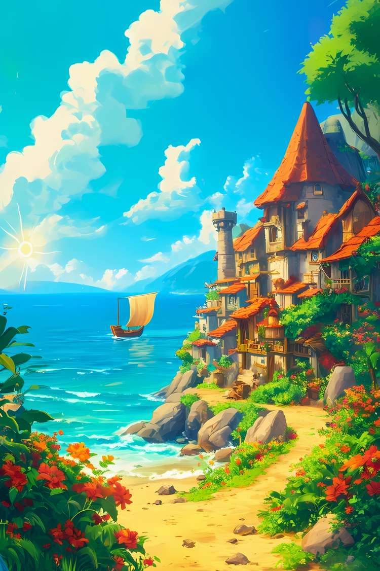Brittany RIVAGE seaside painting