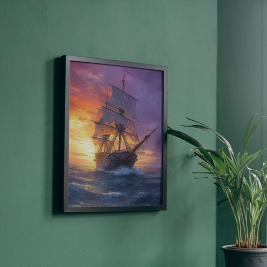 Tableau mer et bateau ODE À L'OCÉAN