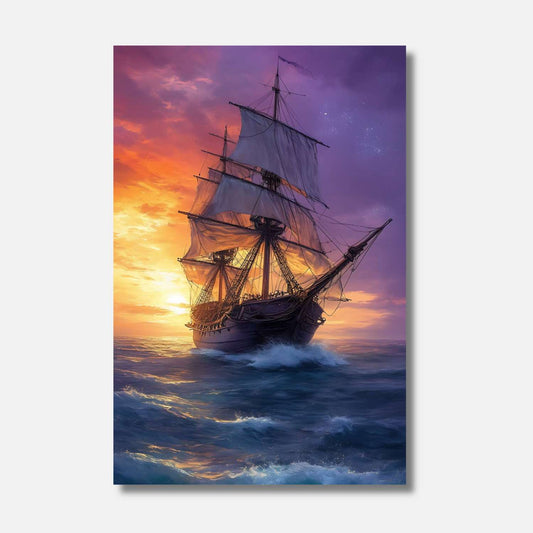 Tableau mer et bateau ODE À L'OCÉAN