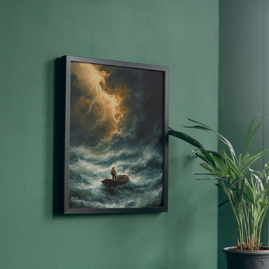 Tableau peinture bateau MER DE FOLIE