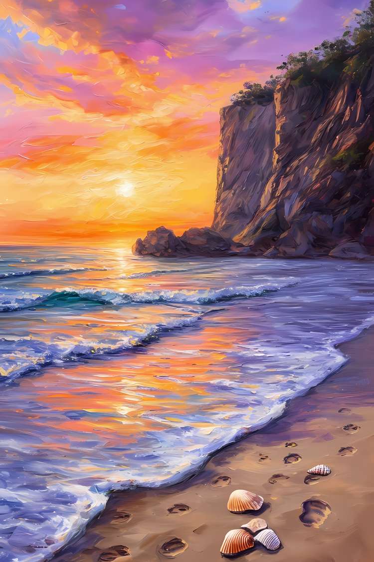 Tableau peinture mer et plage MARIPEINT