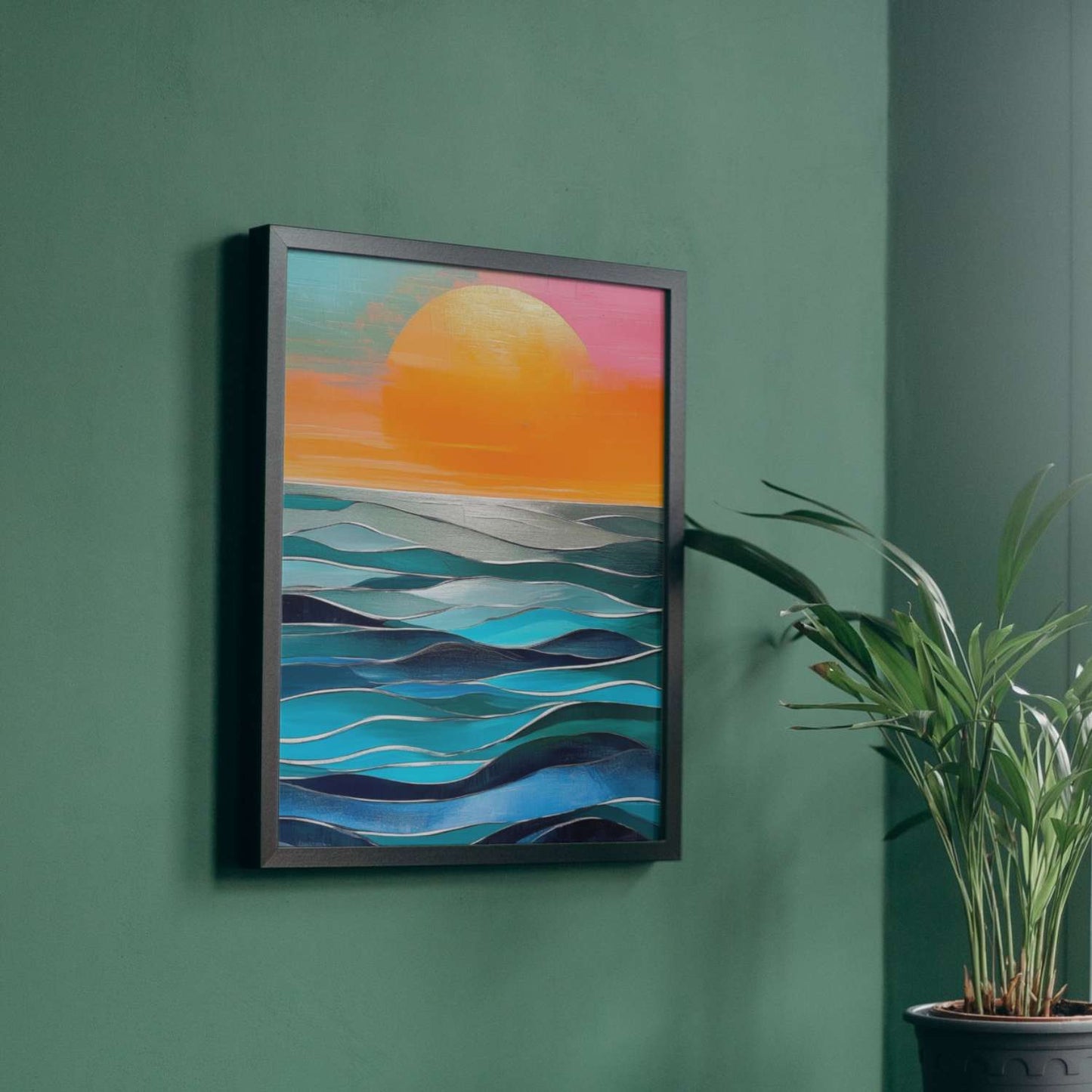 Tableau peinture mer moderne SOLARA