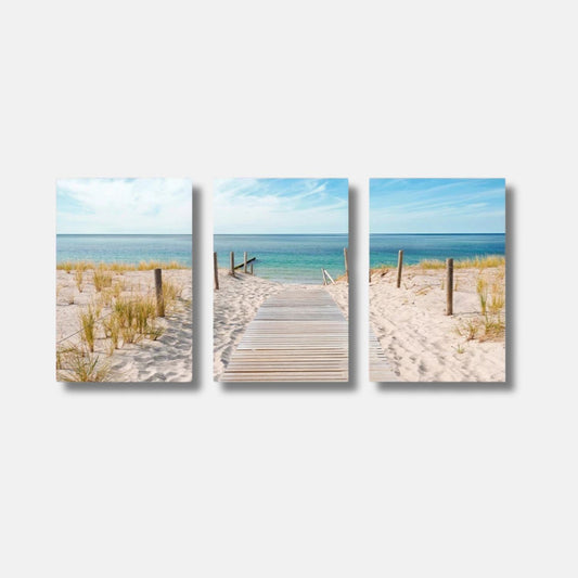 Tableau triptyque paysage mer ÉVASION PLAGE