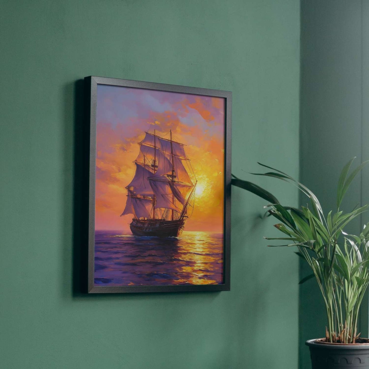 Toile coucher de soleil VOILIER DE FEU