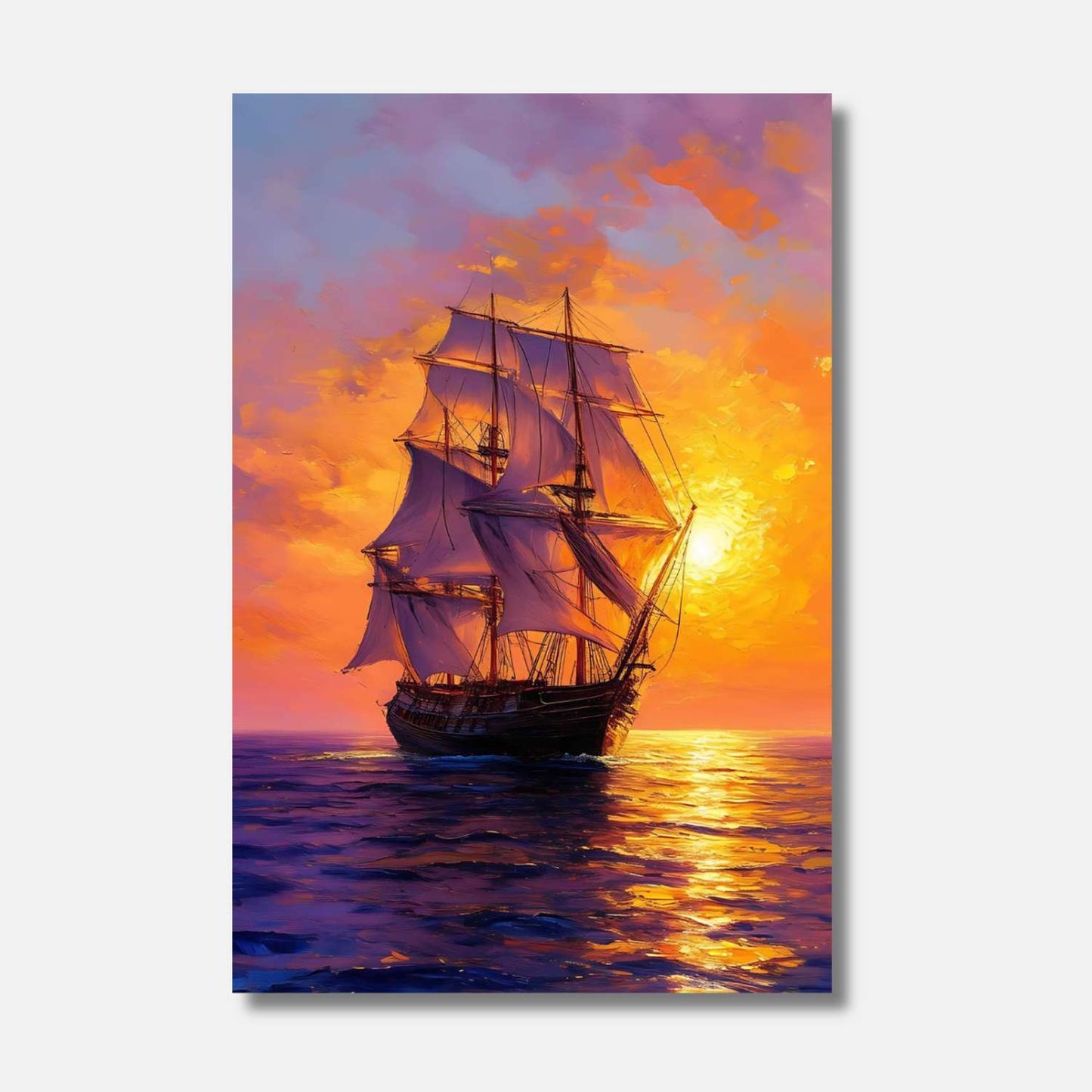 Toile coucher de soleil VOILIER DE FEU
