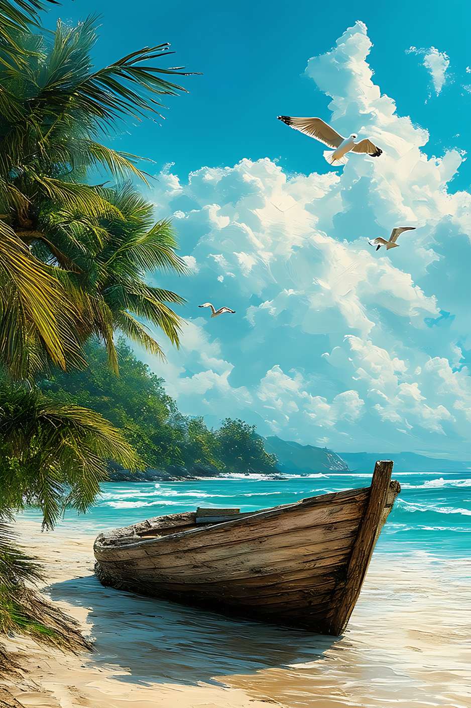 Toile plage VAGUES AZUR
