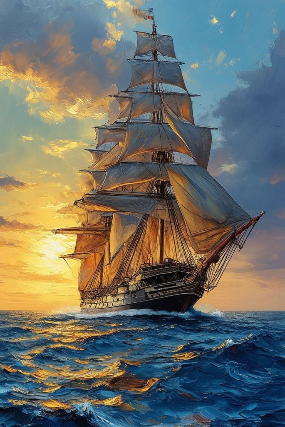 Tableau de bateau en mer GALLEON