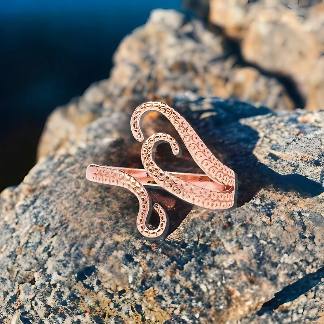 Bague tentacules roses gold RINGU - Mer Aux Trésors