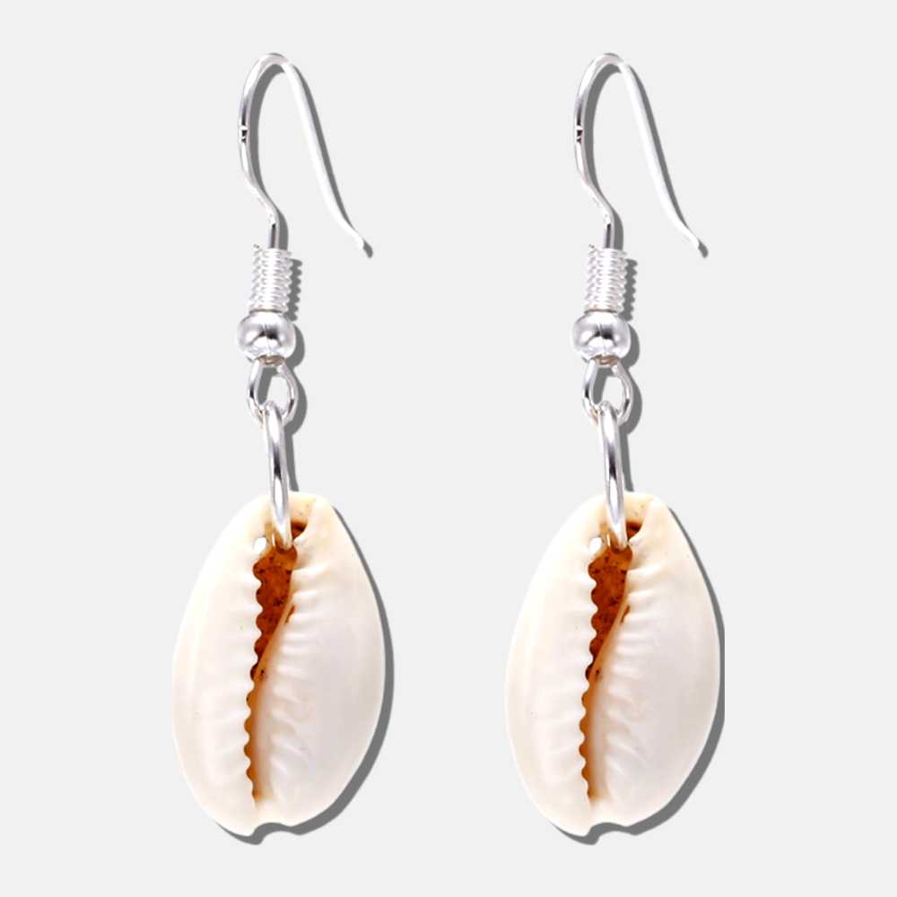 Boucles d'oreilles coquillages argentées PUPU - Mer Aux Trésors