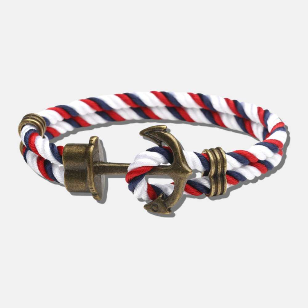 Bracelet ancre antique tricolore HAE - Mer Aux Trésors