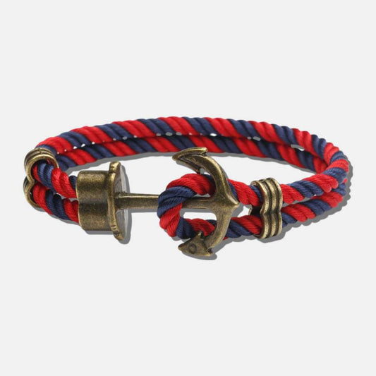 Bracelet ancre bronze rouge et bleu KALEAWE - Mer Aux Trésors