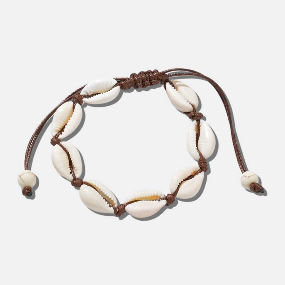 Bracelet de cheville marron coquillage PALAUNU - Mer Aux Trésors