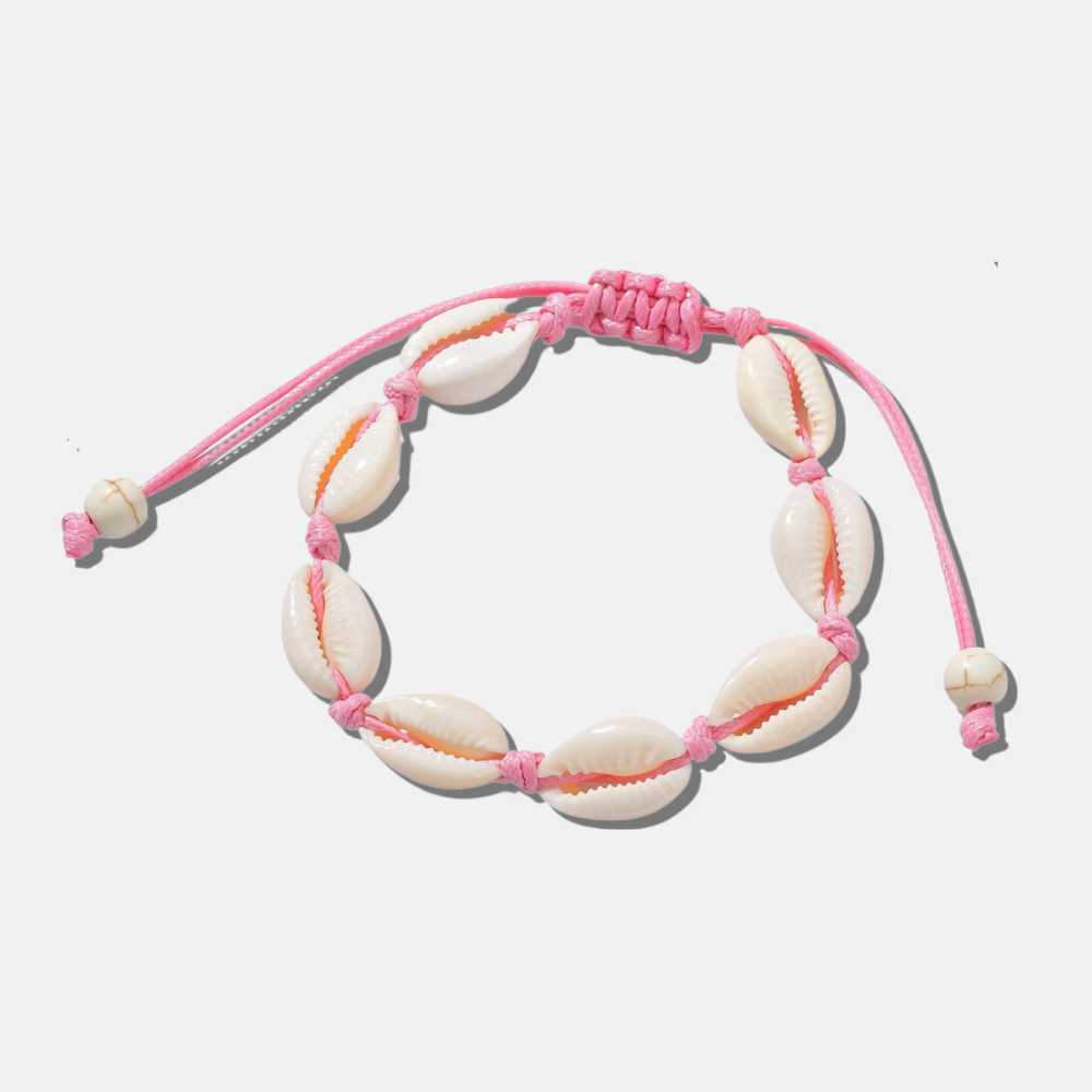 Bracelet de cheville rose coquillage ĀKALA - Mer Aux Trésors