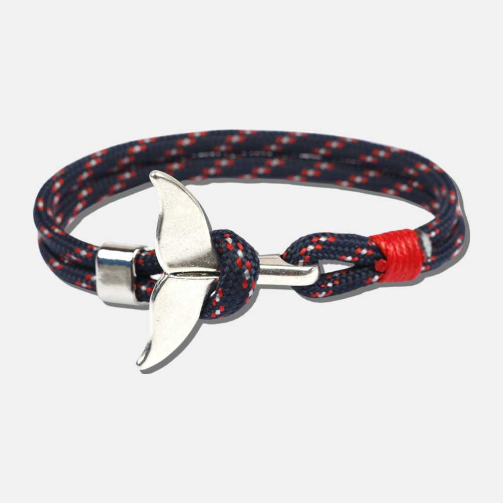 Bracelet duo noir et rouge queue de baleine ELUA - Mer Aux Trésors