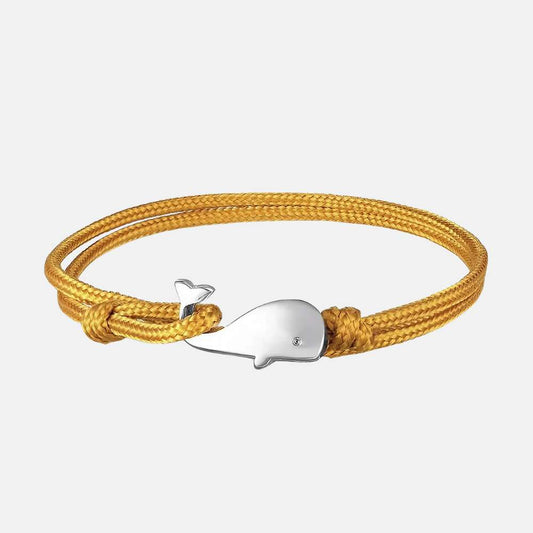 Bracelet jaune et sa petite baleine ONE - Mer Aux Trésors