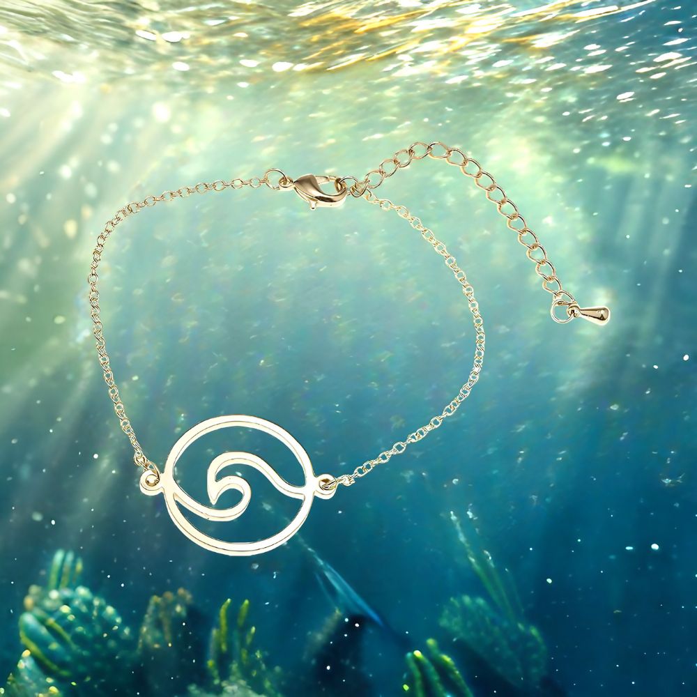 Bracelet la vague dorée agitée NALU - Mer Aux Trésors